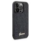 Guess dėklas iPhone 14 Pro Max telefonui Disco Metal Script, juodas