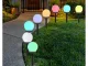 Sodo saulės energijos LED šviestuvai-rutuliai RGB 10 cm, 4 vnt.