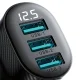 Automobilinis įkroviklis Joyroom JR-CCD03 su ekranu, 3x USB-A, juodas