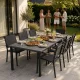 MultiGarden sodo stalas 180x90 cm 8 asmenims, pilkas