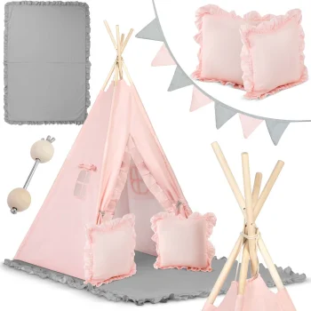 Nukido Nk-406 vaikiška palapinė Tipi, šviesiai rožinė