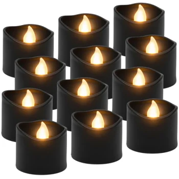 Ruhhy 00026128 LED Candles 12 pcs 3.6cm Black