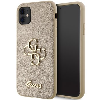 Guess dėklas iPhone 11 / XR telefonui Glitter Script Big 4G, auksinis