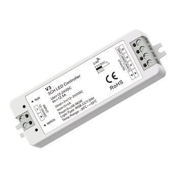 V3 LED valdiklis RGB/CCT 12-24V 3 kanalų RF 2.4GHz dimeris