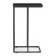 C Shaped Side Table for Laptop Faux Marble End Table for Couch ModernHome, Black