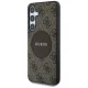 Guess 4G Round Patch Classic Logo MagSafe dėklas Samsung Galaxy S25 Plus, rudas
