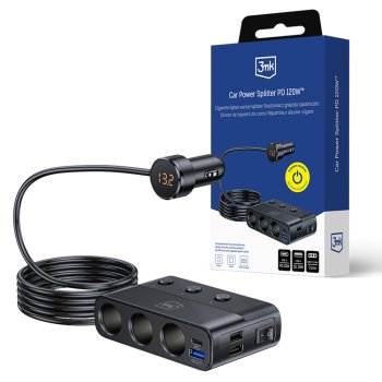 3mk Car Power Splitter PD 120W automobilinis įkroviklis, juodas