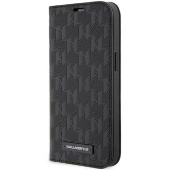 Karl Lagerfeld dėklas iPhone 14 Pro telefonui Saffiano Monogram, juodas