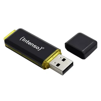 USB atmintinė Intenso High Speed Line, 64 GB, USB 3.1, juoda / geltona