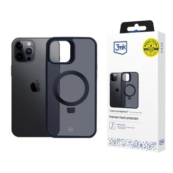 3MK Smoke Case Mag&Stand dėklas, skirtas iPhone 12 Pro Max, juodas