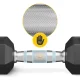 4Fizjo HEX Steel Dumbbell, 17.5 kg, Black