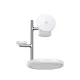 Joyroom JR-W23 „4-in-1“ Qi2 belaidžio įkrovimo stotelė su naktine lempute, balta