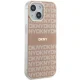 DKNY dėklas iPhone 15 / 14 / 13 modeliams IML Mono & Stripe MagSafe, rožinis