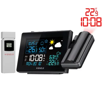Kienzle 14993 meteorologinė stotelė su projekcija, juoda