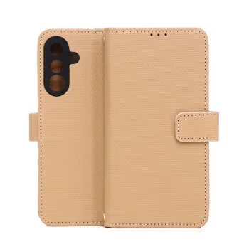 Atverčiamas dėklas Smart Triangle skirtas Samsung Galaxy A36 5G / A56 5G, rudas