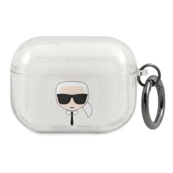 Karl Lagerfeld dėklas AirPods Pro ausinėms, sidabrinis