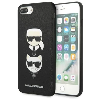 Karl Lagerfeld Saffiano Karl&Choupette dėklas iPhone 7 Plus / 8 Plus juodas