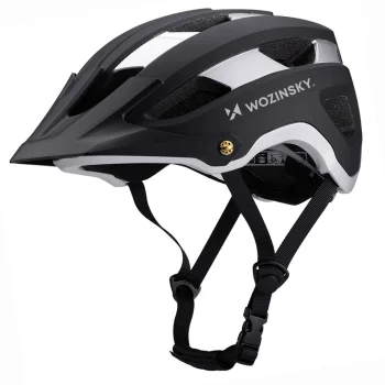 Wozinsky MTB dviratininko šalmas su nuimamu snapeliu, L dydis (57-62 cm), juodas/sidabrinis