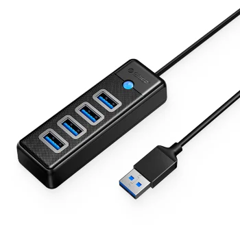 Orico PW4U-U3 USB šakotuvas su 4x USB 3.0 jungtimis, juodas