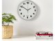 Large Silent Wall Clock with Second Hand, 20 cm, Silver