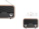 Nešiojamas retro radijas ir Bluetooth garsiakalbis AUX, rudas