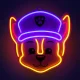 Pakabinamas LED neonas ant organinio stiklo Psi Patrol - Chase
