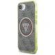 Guess IML Metal Glitter 4G Circle Triangle MagSafe dėklas iPhone 16e, rudas