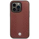 BMW Leather Diamond Pattern MagSafe dėklas iPhone 14 Pro Max, Bordo