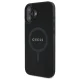 Guess dėklas iPhone 16 telefonui Saffiano Classic Logo MagSafe, juodas