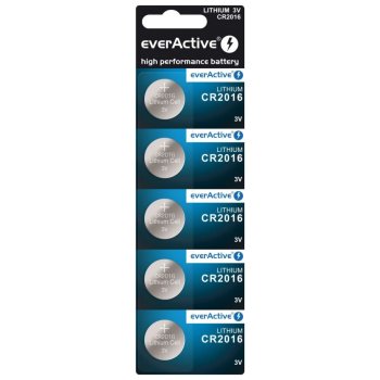 Litis tabletinės baterijos everActive CR2016 3V, 5 vnt.