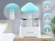 Grybo formos oro drėkintuvas ir kvapų difuzorius su RGB LED lempa ir pulteliu, USB