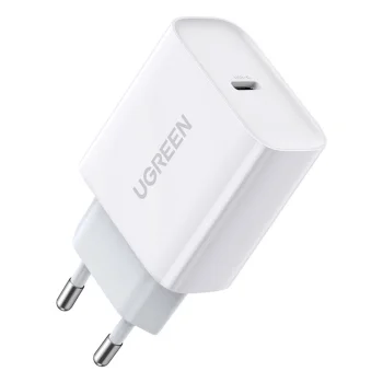 Sieninis USB įkroviklis Ugreen PD 3.0 QC 4.0+ 20W 3A, baltas