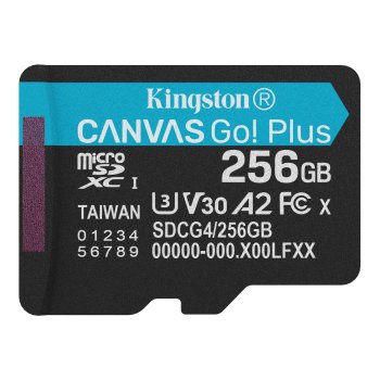 Atminties kortelė Kingston Canvas Go Plus 256GB MicroSDXC, juoda