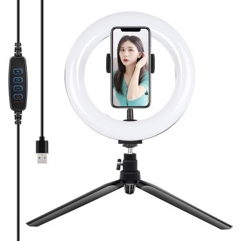 Puluz PKT3073B stovas su 20 cm LED žiedine lempa ir telefono laikikliu