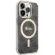 Guess IML 4G Gold Stripe dėklas iPhone 15 Pro telefonui, juodas