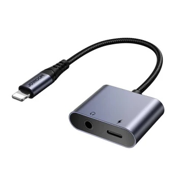 Garso adapteris 2-in-1 Joyroom SY-L01 Lightning į 3.5 mm + Lightning, juodas
