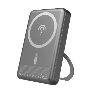 Dudao K28 10000mAh MagSafe išorinė baterija su stovu, pilka