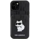 „Karl Lagerfeld Saffiano Cardslot & Stand Choupette“ dėklas, skirtas iPhone 15, juodas