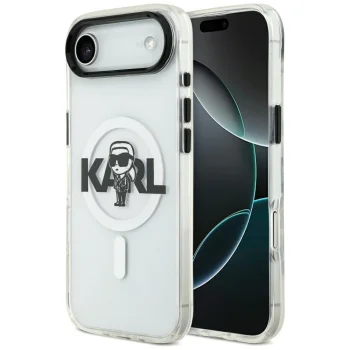 Karl Lagerfeld IML Karl Sketch Logo MagSafe dėklas, skirtas iPhone 17 Air, skaidrus