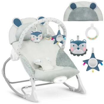 Kūdikių gultukas-supynė Ricokids 7328 su vibracija, pilkas