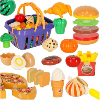 Velcro Cutting Vegetables and Food in Basket, 26 Pieces