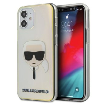 Karl Lagerfeld dėklas iPhone 12 mini telefonui Iridescent Karl's Head, įvairiaspalvis