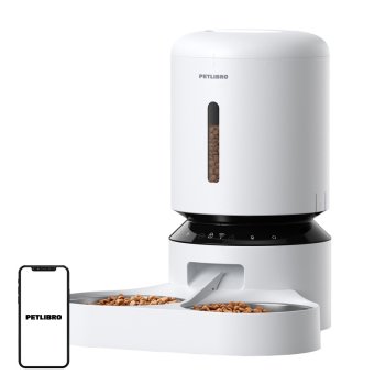Išmanusis automatinis šėrykla Petlibro Granary PL-AF103-36W su dvigubu dubeniu, 5L, balta
