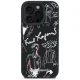 Karl Lagerfeld Grained Pattern & Logo MagSafe dėklas skirtas iPhone 16 Pro, juodas