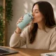 Termopuodelis su siurbtuku 380 ml, žalias