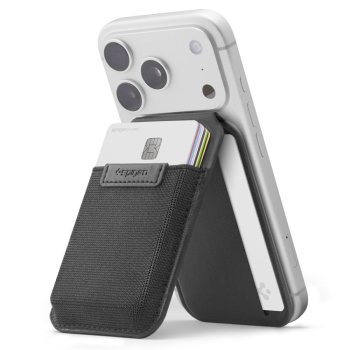 Spigen Slim Fold S314-4 MagSafe telefono dėklas-piniginė, juodas