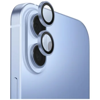 "Uniq Optix Aluminum" iPhone 17 kameros objektyvų apsauginis stiklas, mėlynas