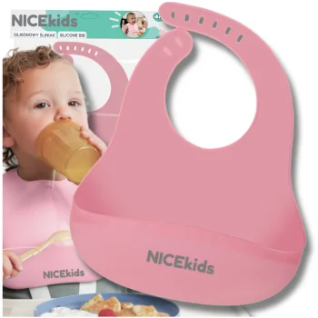 Silikoninis seilinukas su kišene Bakalu NICEkids, rožinis
