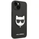 Karl Lagerfeld Saffiano Choupette Head Patch dėklas iPhone 14 Plus / 15 Plus, Juodas
