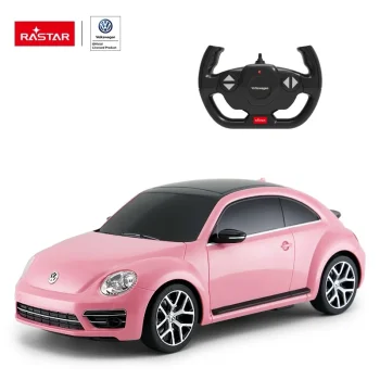 Rastar Volkswagen Beetle R/C 1:14 radijo bangomis valdomas automobilis, rožinis